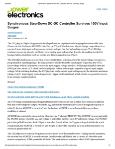 Synchronous Step-Down DC-DC Controller Survives 150V Input