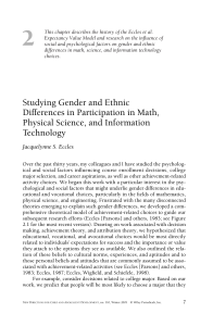 Studying Gender and Ethnic Differences in Participation in Math