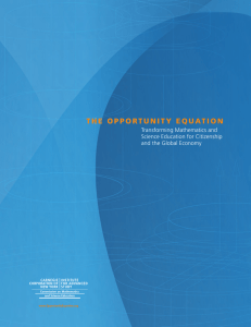 The Opportunity Equation: Transforming Mathematics and Science