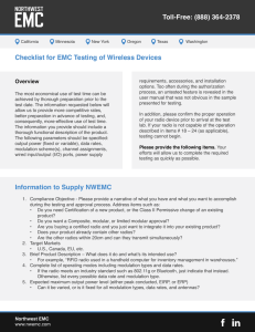 Checklist for EMC Testing of Wireless Devices