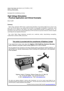 High Voltage Stimulation - Practical Application and Clinical Examples