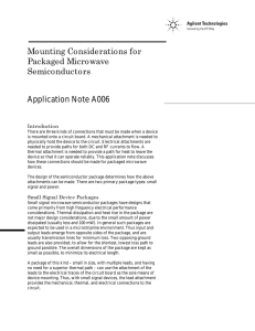 Mounting Considerations for Packaged Microwave Semiconductors