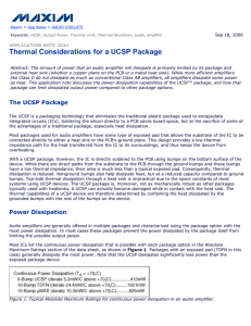 Thermal Considerations for a UCSP Package
