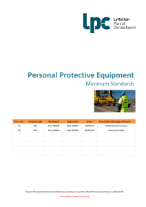 Personal Protective Equipment - Lyttelton Port of Christchurch