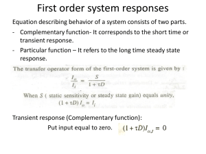 First order system responses