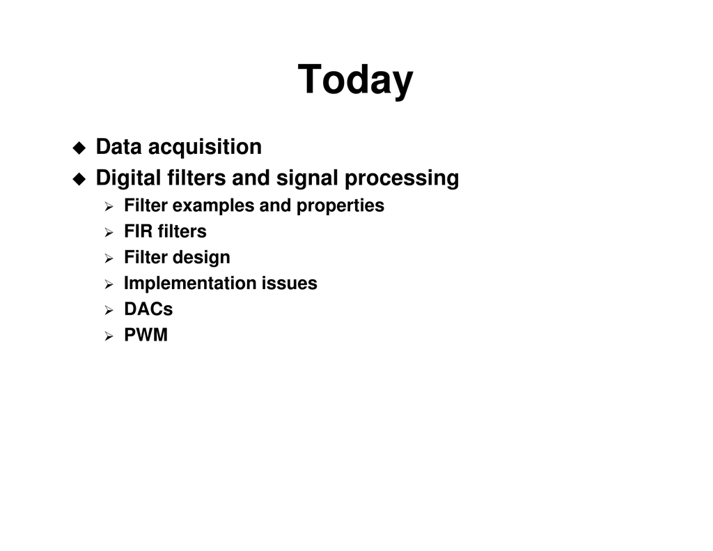 Data Acquisition Digital Filters And Signal Processing