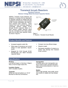 Transient Inrush Reactors Product Literature