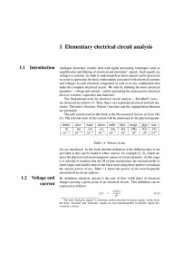 1 Elementary electrical circuit analysis