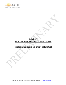 Sol Chip™ EVAL-101 Evaluation Board User Manual (including on