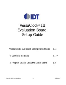 VersaClock3 Evaluation Board Setup Guide