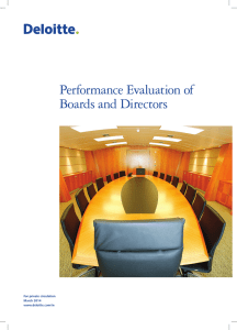 Performance Evaluation of Boards and Directors