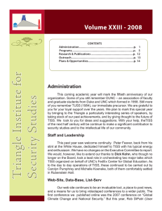 Volume XXIII (2008) - Triangle Institute for Security Studies