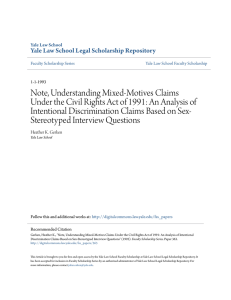 Note, Understanding Mixed-Motives Claims Under the Civil Rights