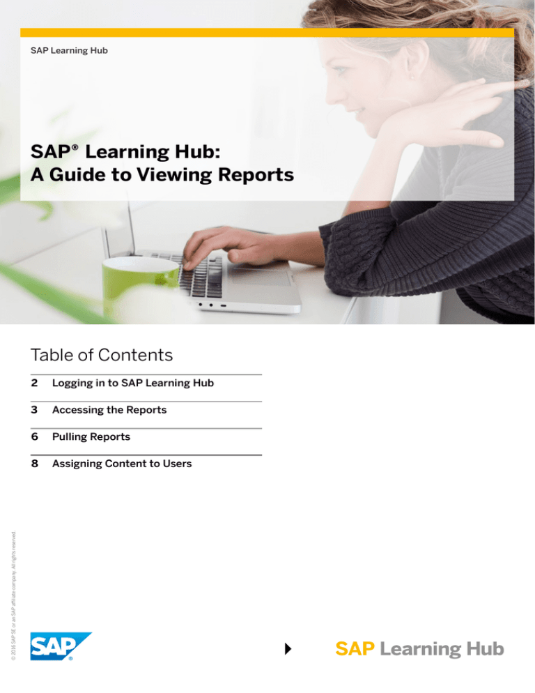 SAP Learning Hub A Guide To Viewing Reports