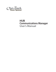 HUB Communications Manager User`s Manual