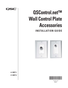 QSControl.net™ Wall Control Plate Accessories INSTALLATION