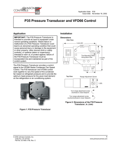 P35 Pressure Transducer and VFD66 Control