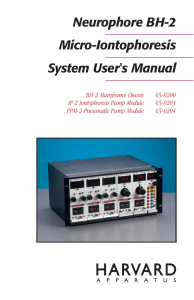 Neurophore BH-2 Micro-Iontophoresis Manual