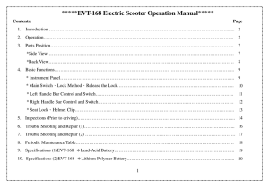 EVT-168 Electric Scooter Operation Manual