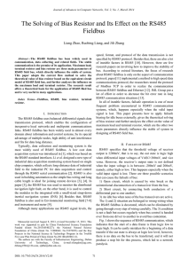 The Solving of Bias Resistor and Its Effect on the RS485