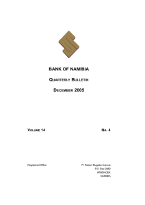 BANK OF NAMIBIA QUARTERLY BULLETIN DECEMBER 2005