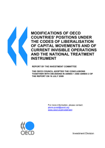 modifications of oecd countries` positions under the codes of