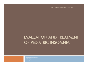 evaluation and treatment of pediatric insomnia