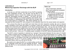 Laboratory 3 Measuring Capacitor Discharge with the BLIP