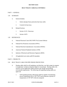 Heat Trace Cables and Controls