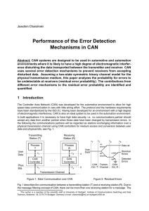 Performance of the Error Detection Mechanisms in CAN