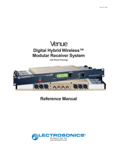 Venue Receiver System Reference Manual