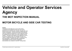 MOT inspection manual for class 1 and 2 vehicles