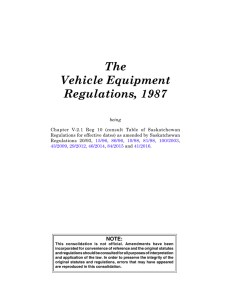 The Vehicle Equipment Regulations, 1987