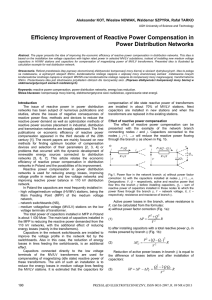 Efficiency Improvement of Reactive Power Compensation