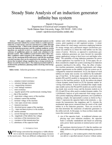 Steady State Analysis of an induction generator infinite bus system