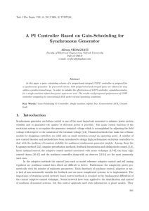 A PI Controller Based on Gain-Scheduling for Synchronous Generator