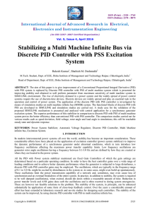 Stabilizing a Multi Machine Infinite Bus via Discrete PID