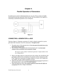 Chapter 4: Parallel Operation of Generators