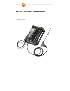 testo 350 Instruction Manual - Portable Emission and Combustion