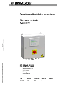 Operating and installation instructions Electronic controller Type: 2200