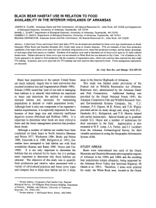 BLACK BEAR HABITAT USE IN RELATION TO FOOD