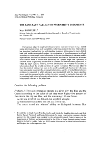 The base-rate fallacy in probability judgments