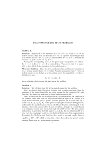 SOLUTIONS FOR 2011 APMO PROBLEMS Problem 1. Solution