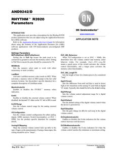 RHYTHM R3920 Parameters
