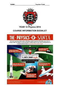 YEAR 12 Physics 2014 COURSE INFORMATION BOOKLET