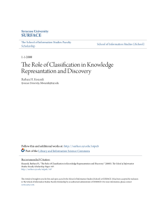 The Role of Classification in Knowledge