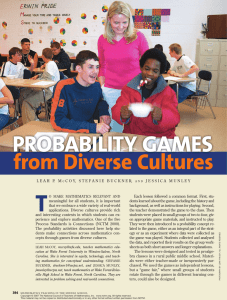 PROBABILITY GAMES from Diverse Cultures