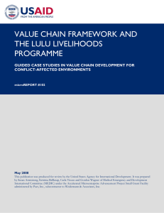 Value Chain Framework and the Lulu Livelihoods Programme