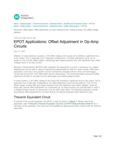EPOT Applications: Offset Adjustment in Op-Amp Circuits
