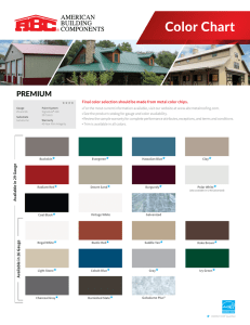 Color Chart - ABC Metal Roofing